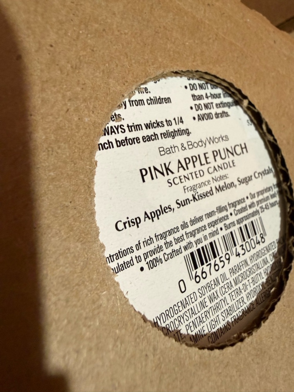 Bath & Body Works 3 Wick Pink Apple Punch Candle